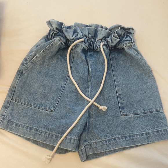 Womens Jean shorts with drawstring - Picture 1 of 3